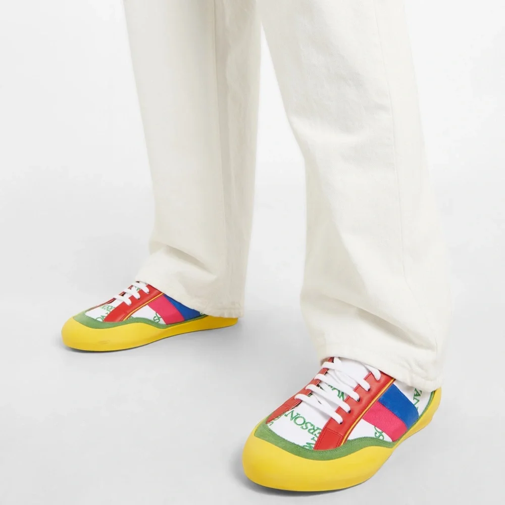 JW Anderson Color-Blocked Canvas LaceUp Bubble Sneakers, Size 42 New in Box